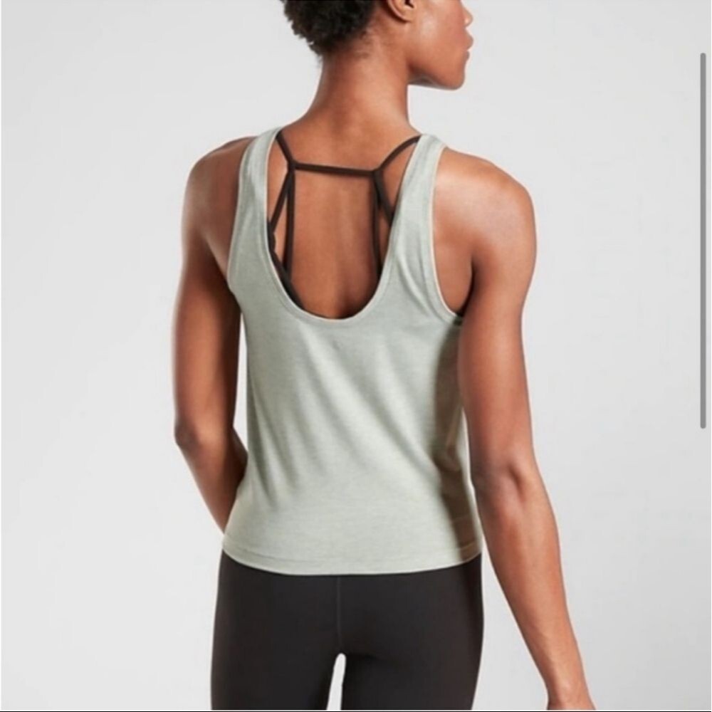 Athleta Essence Twist Tank Knit Workout Opal Green SIZE Small S 4-6  #563290